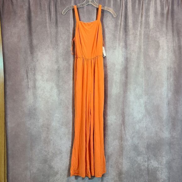 BP Easy Sleeveless Knit Jumpsuit in Tangerine Orange - Picture 2 of 5